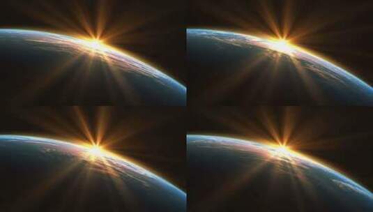 太阳从地球升起高清在线视频素材下载