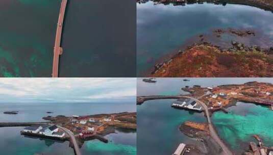 4K航拍挪威罗弗敦群宽阔景色高清在线视频素材下载