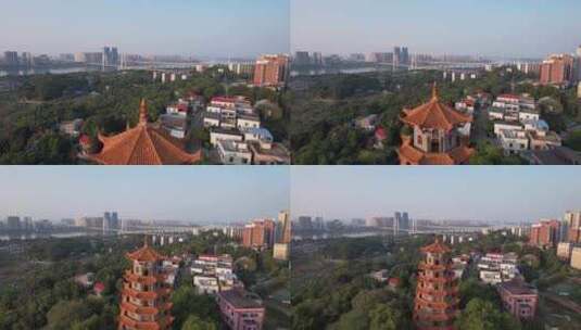 湖南湘潭城市风格万峰塔航拍高清在线视频素材下载