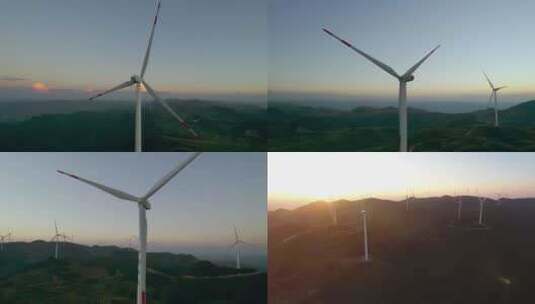 风车 风力发电 风场 清洁能源 新能源高清在线视频素材下载