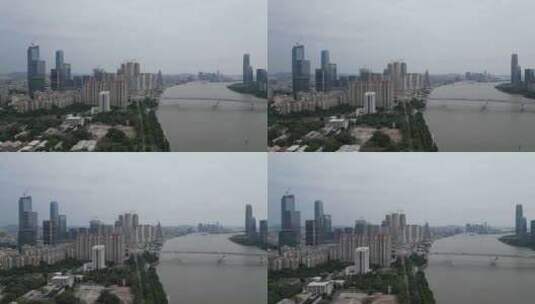 航拍广州广州国际金融城高清在线视频素材下载