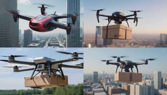 无人机低空经济智慧城市智慧物流高清在线视频素材下载
