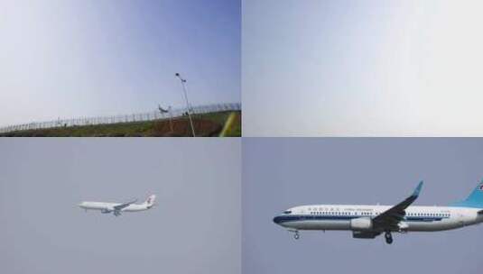 飞机降落 飞机 飞机起降 航班 民航客机高清在线视频素材下载