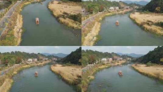 航拍衡东洣水十里画廊风景高清在线视频素材下载