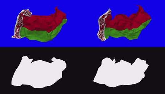 白俄罗斯国旗无缝循环随风飘扬，循环凹凸纹高清在线视频素材下载