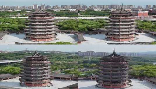 竖屏航拍重庆华岩旅游风景区华岩寺高清在线视频素材下载