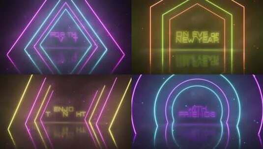 霓虹灯派对感开场视频展示AE模板高清AE视频素材下载