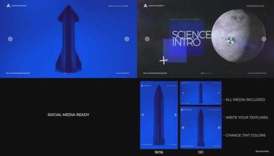 未来高科技太空火箭科学简介AE每半年高清AE视频素材下载