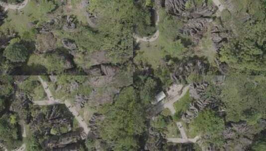 湖北恩施梭布垭石林景区自然风光航拍高清在线视频素材下载