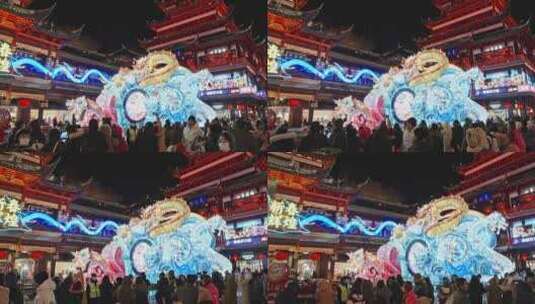 龙灯笼上海豫园灯会灯笼迎新年高清在线视频素材下载