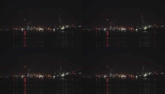 大连港夜景高清在线视频素材下载
