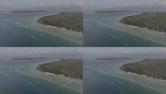 HDR印度尼西亚吉利群岛航拍海滨自然风光高清在线视频素材下载