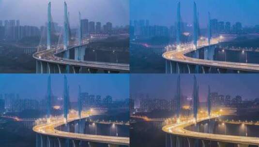 重庆礼嘉桥梁建筑车水马龙高清在线视频素材下载