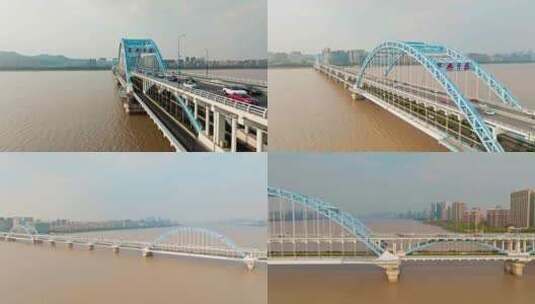 杭州_复兴大桥航拍高清在线视频素材下载