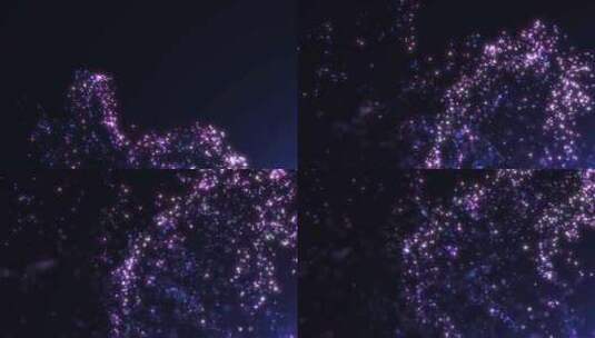 蓝紫飘散粒子唯美星点闪耀高清在线视频素材下载