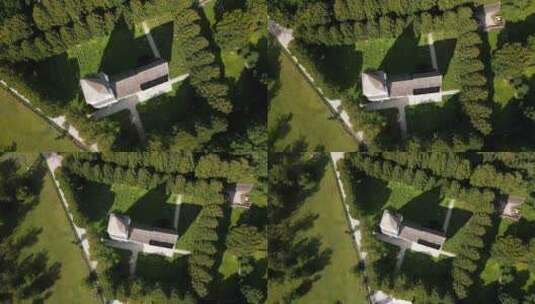 绿色草地上的大教堂，墓地，维斯比，瑞典，高清在线视频素材下载