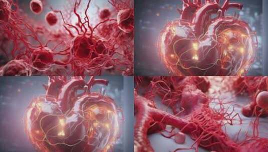 血液细胞心脏显微镜微观4K高清在线视频素材下载