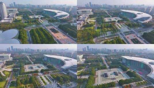 上海浦东新区世纪广场航拍上海科技馆城市地高清在线视频素材下载