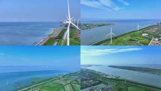 航拍上海青草沙水库  上海水源地 合集高清在线视频素材下载