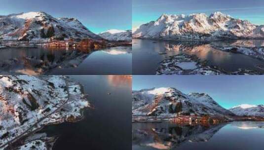 4K航拍挪威斯沃尔韦尔自然风光高清在线视频素材下载
