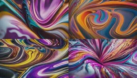 抽象艺术流动的色彩色彩创意绚丽多彩高清在线视频素材下载