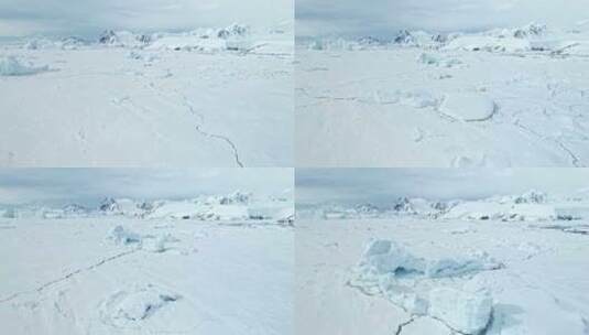 高耸的山脉白雪覆盖的南极景观高清在线视频素材下载