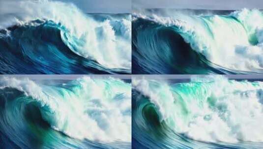 海浪巨浪 冲浪 浪花海洋气势磅礴波浪浪潮高清在线视频素材下载