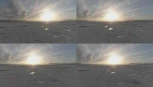 茶卡盐湖天空之镜航拍高清在线视频素材下载