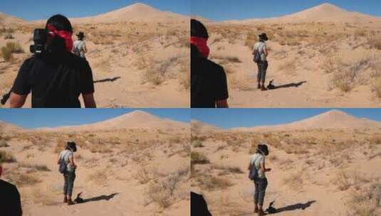 沙漠中的旅行的游客高清在线视频素材下载