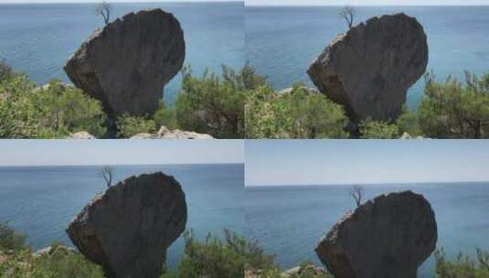 海岸边上的岩石高清在线视频素材下载
