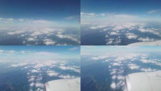 蓝天 白云 飞机 天空 飞机窗 航班 机舱高清在线视频素材下载