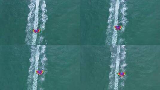 水上摩托艇拖曳滑翔伞4高清在线视频素材下载