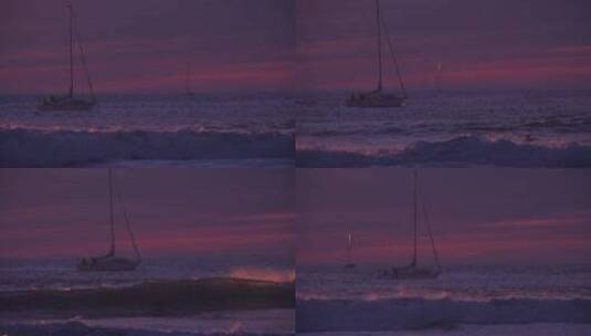 日落帆船在航行高清在线视频素材下载