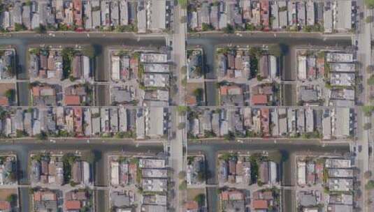 航拍城市住宅区街道高清在线视频素材下载