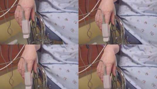 病人手指电子脉搏特写高清在线视频素材下载