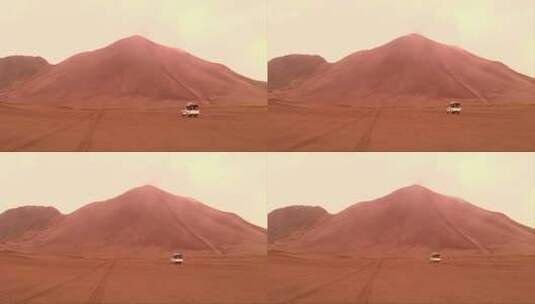 一辆汽车在沙漠中行驶高清在线视频素材下载