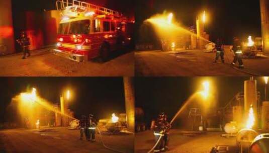 消防队员灭火高清在线视频素材下载