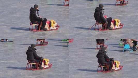 北京冰雪节滑冰场高清在线视频素材下载