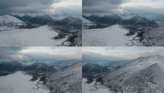 雪山视频青藏高原常年积雪山川道路西藏风光高清在线视频素材下载