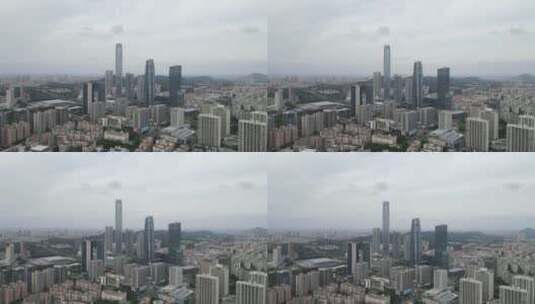 航拍东莞市区高楼群高清在线视频素材下载