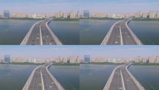 城市高架桥交通道路竖屏航拍高清在线视频素材下载