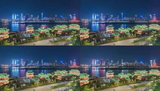 南昌市城市风光在夜晚的延时高清在线视频素材下载