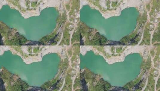 天然爱心湖泊航拍高清在线视频素材下载