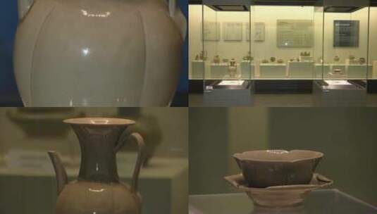 波宁博物馆文物青瓷高清在线视频素材下载