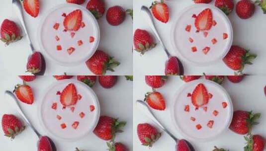 草莓 水果 特写 高清 食物高清在线视频素材下载