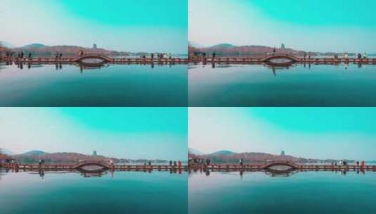 杭州西湖长桥高清在线视频素材下载