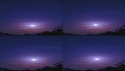 夜晚天空一轮满月月亮升起竖屏延时摄影高清在线视频素材下载