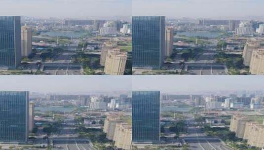 城市航拍武汉沙湖片区高楼建设竖屏高清在线视频素材下载