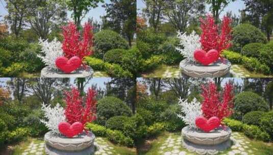 4K高清实拍西安昆明池雕塑爱情高清在线视频素材下载