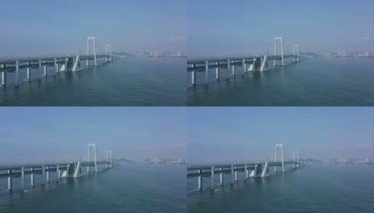 航拍大连星海湾大桥高清在线视频素材下载